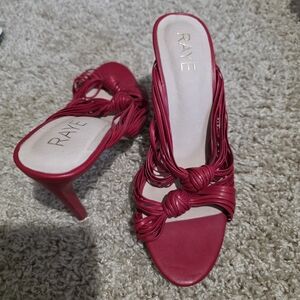 RAYE Fuchsia Knotted Strappy Slide Heels